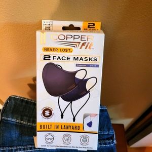 2 pack Copper fit face masks NWT